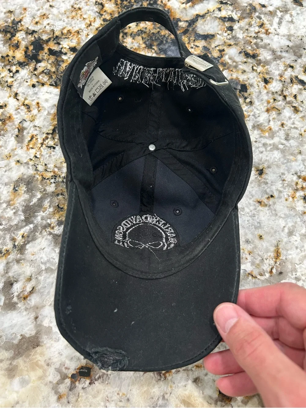 Harley-Davidson Black Cap with White Skull Patch